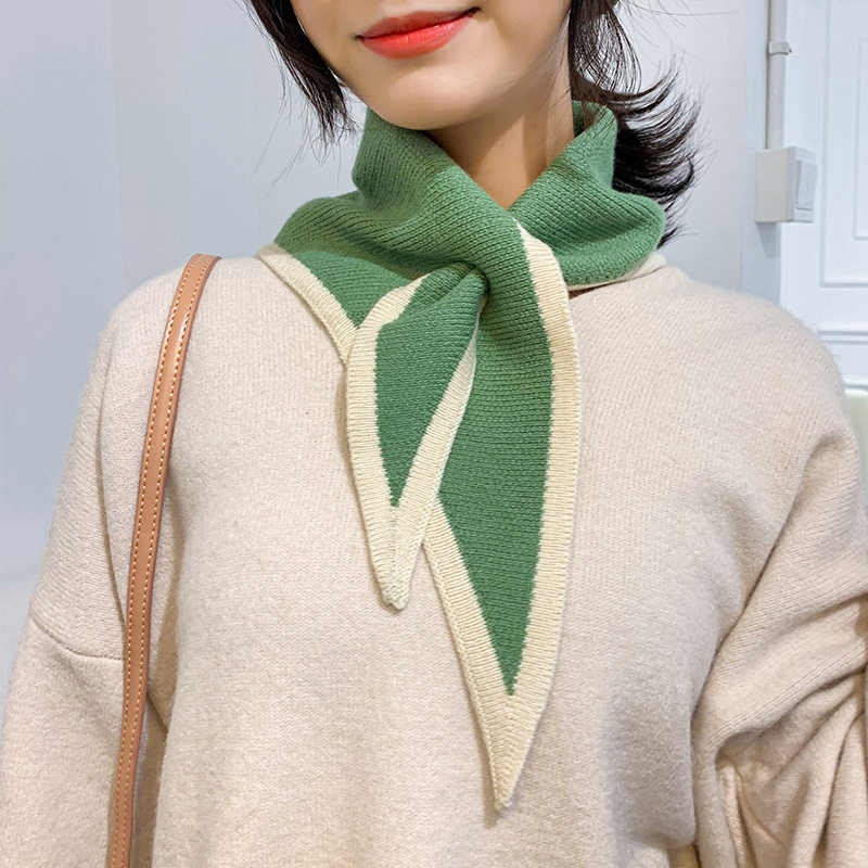 围巾女三角巾冬季百搭韩版毛线ins少女日系针织领巾秋冬大人围脖