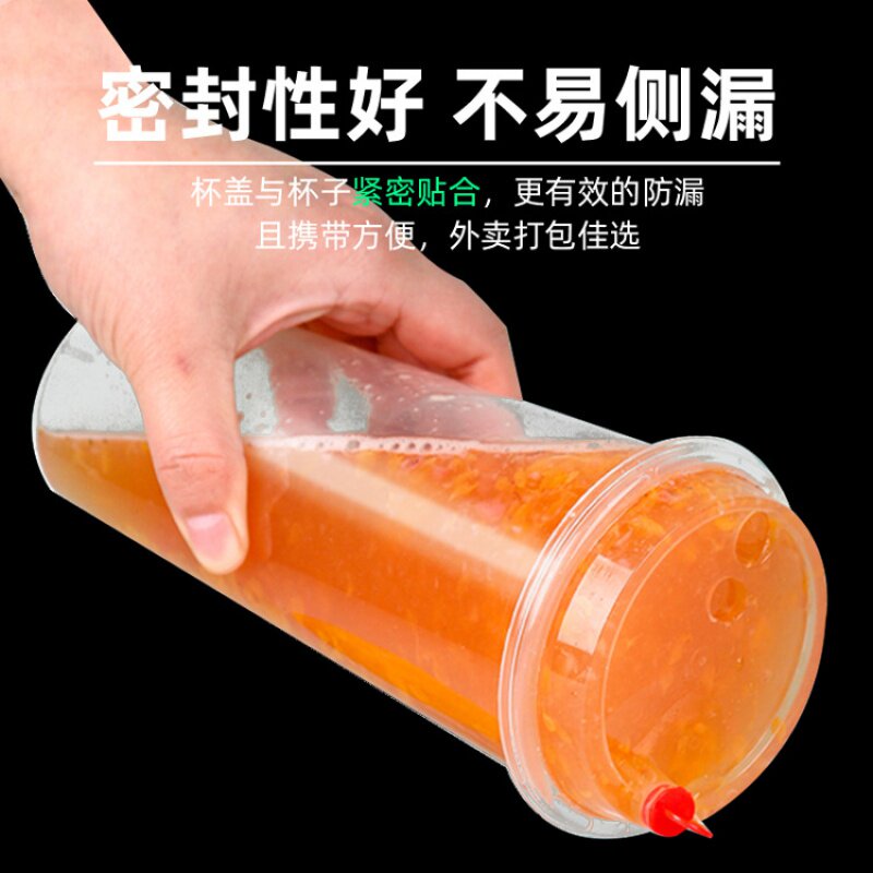 咖啡奶茶杯子一次性带盖塑料透明自制饮料打包外带饮品杯