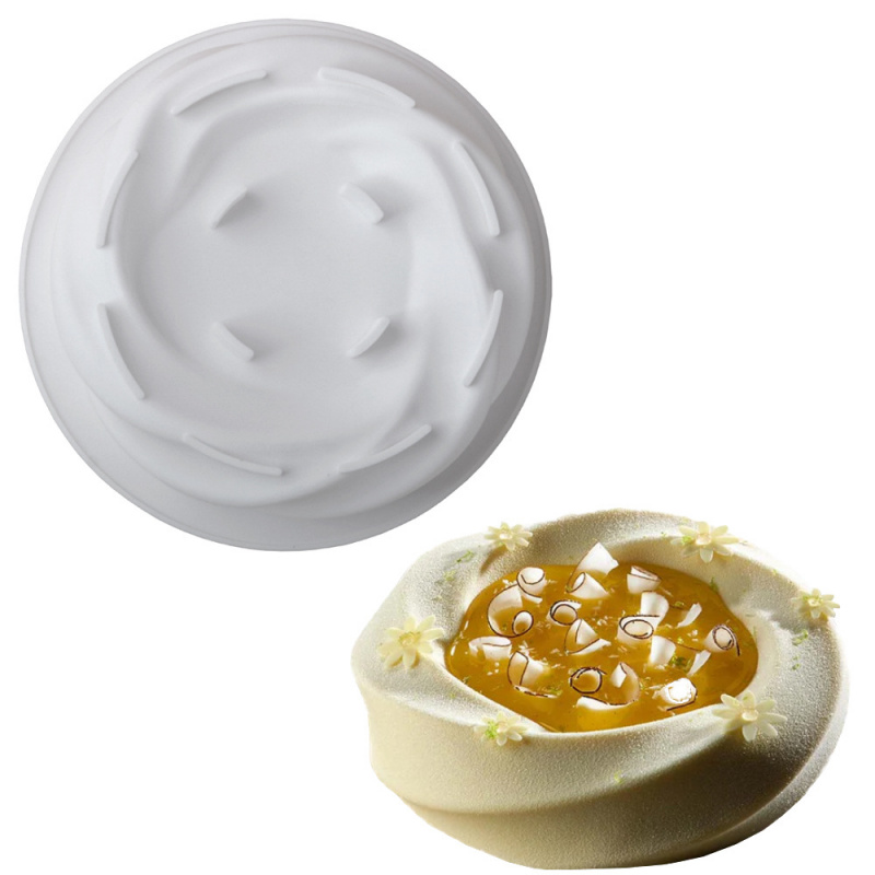 单个7寸圆形玛卡模慕斯蛋糕模硅胶模具螺旋曲奇生日螺旋法式甜点