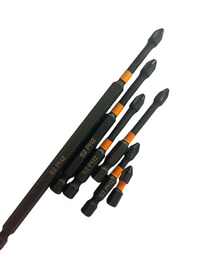 黑色电泳冲击十字批头电动螺丝刀手电钻冲击批工具防滑高硬度工具