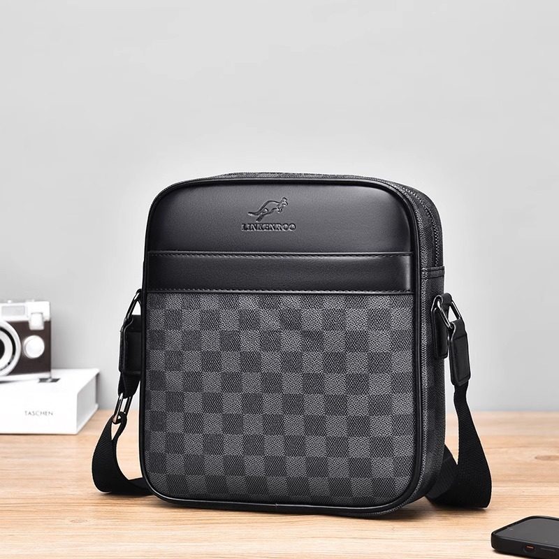 香港真皮男士单肩包时尚斜挎包