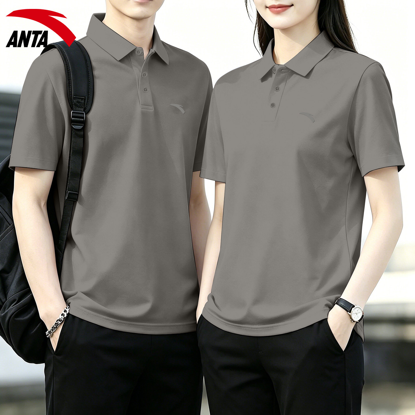 安踏Polo衫短袖t恤男女款工作服图片