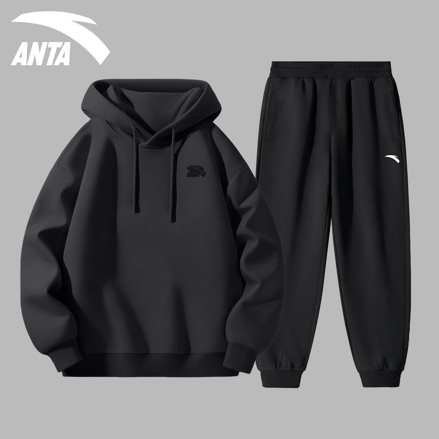 安踏运动套装男学生跑步舒适休闲