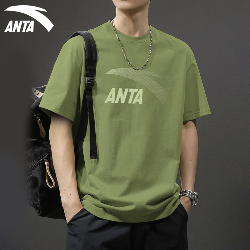 安踏时尚短袖男简约百搭舒适透气