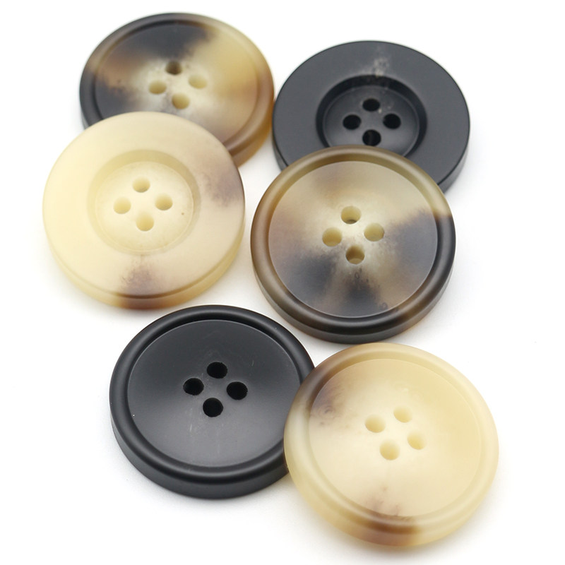 扣子纽扣百搭树脂大衣毛呢风衣扣西装呢子仿黄牛角纽扣圆形花纹扣
