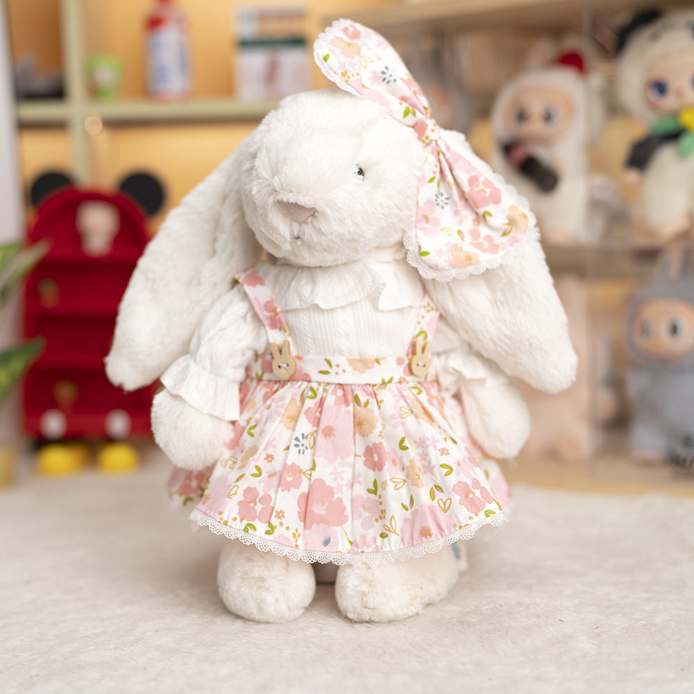 Jellycat娃衣兔背带裙换装衣服