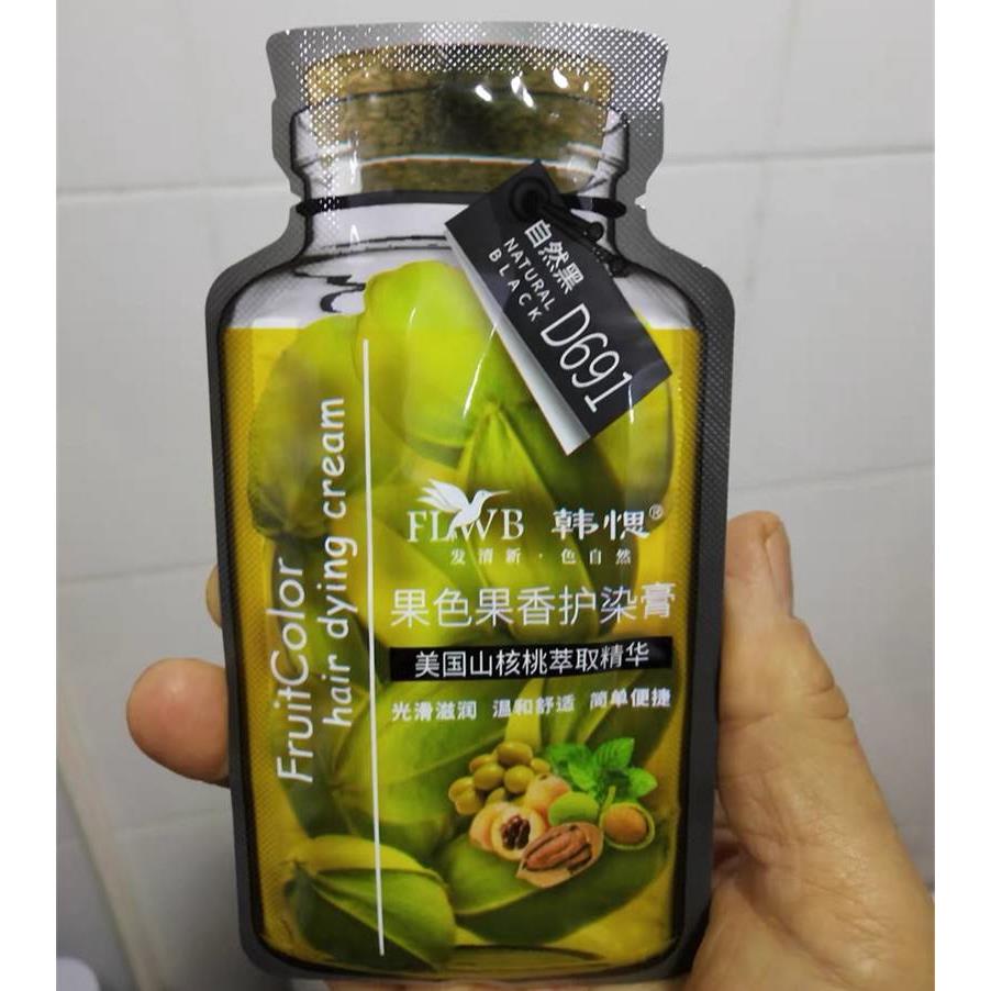 韩愢果色果香护染膏洗护山核桃泡泡染韩思果纯王姬代言植物泡泡剂