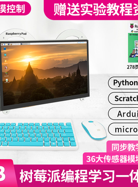 树莓派4B RaspberryPad 13.3寸触摸控制一体机mini pc Python编程