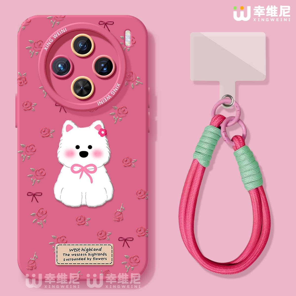 适用vivox300手机壳女款x200s保护套x100pro硅胶x80全包防摔x90pro+新款x200promini玫瑰小狗pro+软x60外x90s