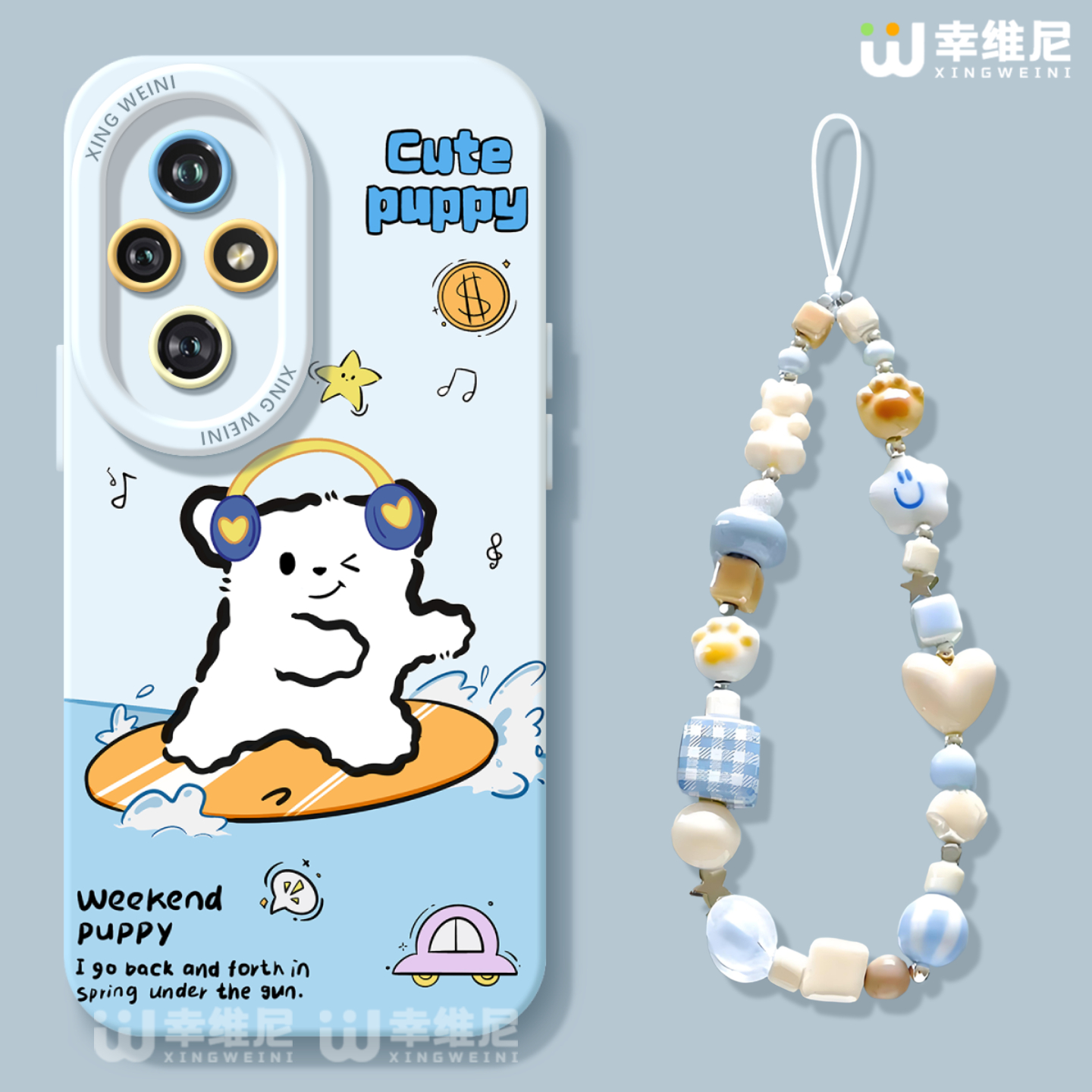 适用荣耀500手机壳女款400pro保护套90gt防摔80/70硅胶全包200pro+卡通300Ultra冲浪小狗80pro直屏软外100pro