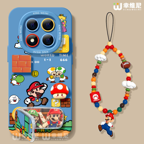 适用红米note15pro手机壳马里奥note14保护套小米note13硅胶Turbo4防摔12pro全包note11/10带挂绳软12turbo外