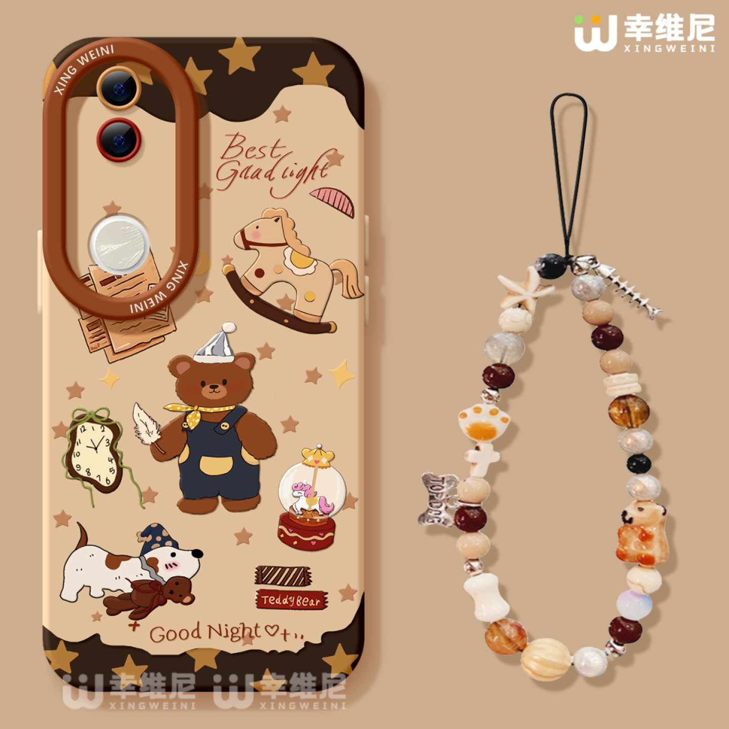 适用vivos50手机壳vivo女款s30promini保护套s20pro全包s19防摔s16s15s12硅胶s18软s17外壳s9咖色小熊s10新款