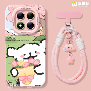 适用红米note15pro手机壳女款note14保护套小米note13硅胶Turbo4防摔12pro全包note11/10捧花小狗软12turbo外