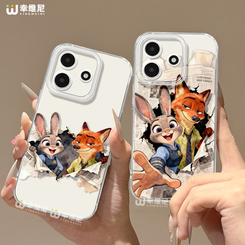 适用红米note15pro手机壳朱迪note14尼克小米note13硅胶Turbo4兔子10pro全包note9透明12turbo疯狂动物城软壳