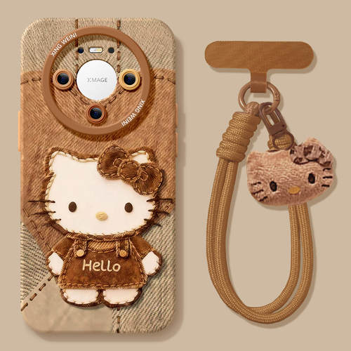 适用华为mate80pro手机壳mate70的新款套m80系列50硅胶保护mete80RS全包mata60秋冬kt猫八十mt带挂绳80promax