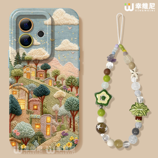 适用真我gt8pro手机壳女gt7保护套手绳新款realme硅胶gt5全包gt2pro防摔gt大师探索版v70s童话屋neo7软gtneo6