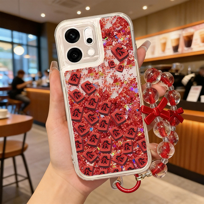 适用oppofindx9手机壳流沙红findx8pro保护套x7ultra全包防摔x6马年x5硅胶0pp0发财麻将x7pro新年x3pro本命年