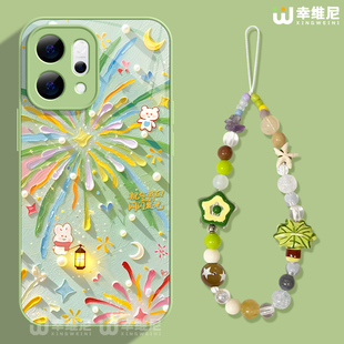 适用opporeno15手机壳女reno13pro保护套12全包9pro玻璃壳9/8/6防摔reno7se高级oppo硬壳6por绿色烟花reno14