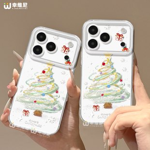 xsmax透明8plus软硅胶13保护套17air 适用苹果17promax手机壳圣诞款 iphone16圣诞树15plus全包14pro防摔11