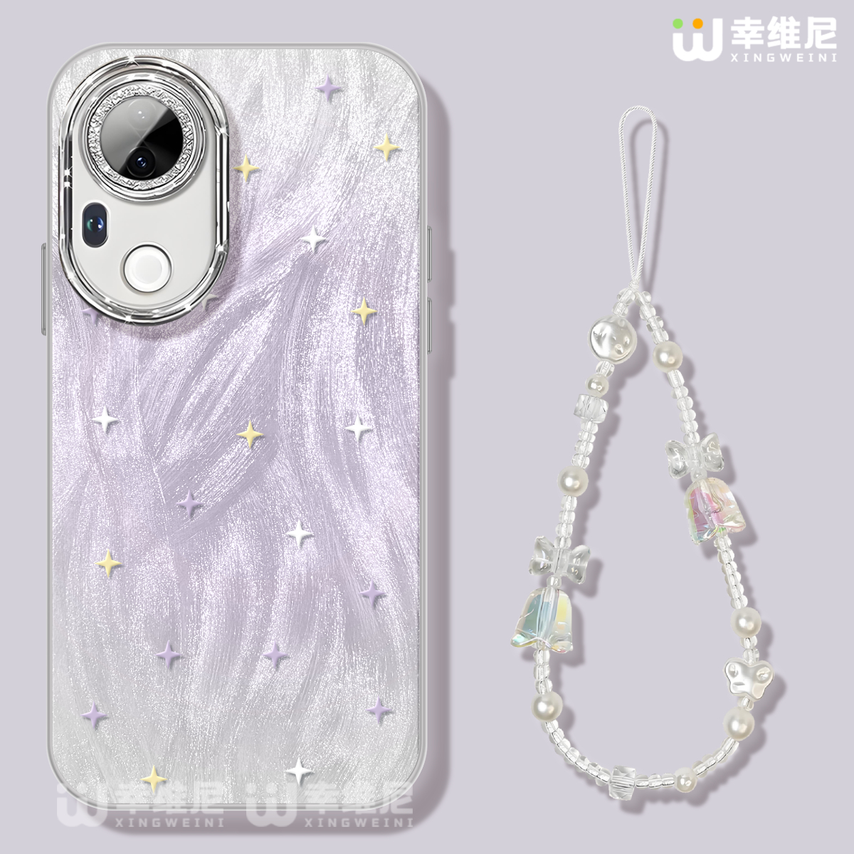适用vivos30promini手机壳s20女款s19pro保护套s18全包s17防摔s15/s12镜头膜s17t外s9紫色星星s16新款vivos20