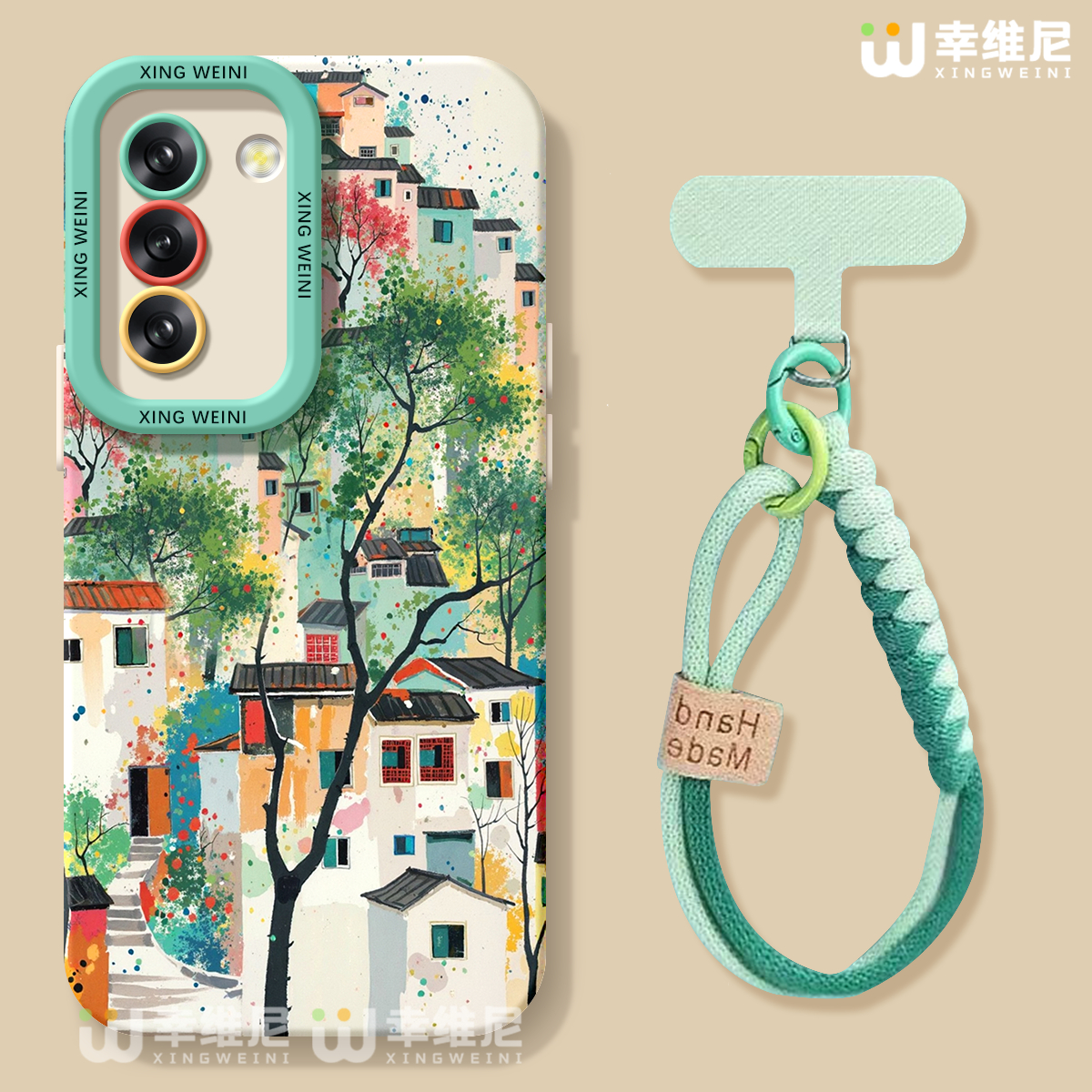 适用三星Galaxy S25手机壳女款s24ultra保护套硅胶s21全包s21plus防摔Galaxy外壳水彩小镇s23新款s22软壳Plus