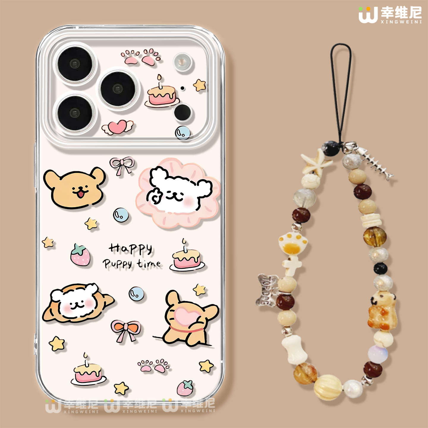 适用苹果17promax手机壳女款iphone16保护套15plus全包14pro防摔11/12/xsmax透明8plus软硅胶13情侣小狗17air