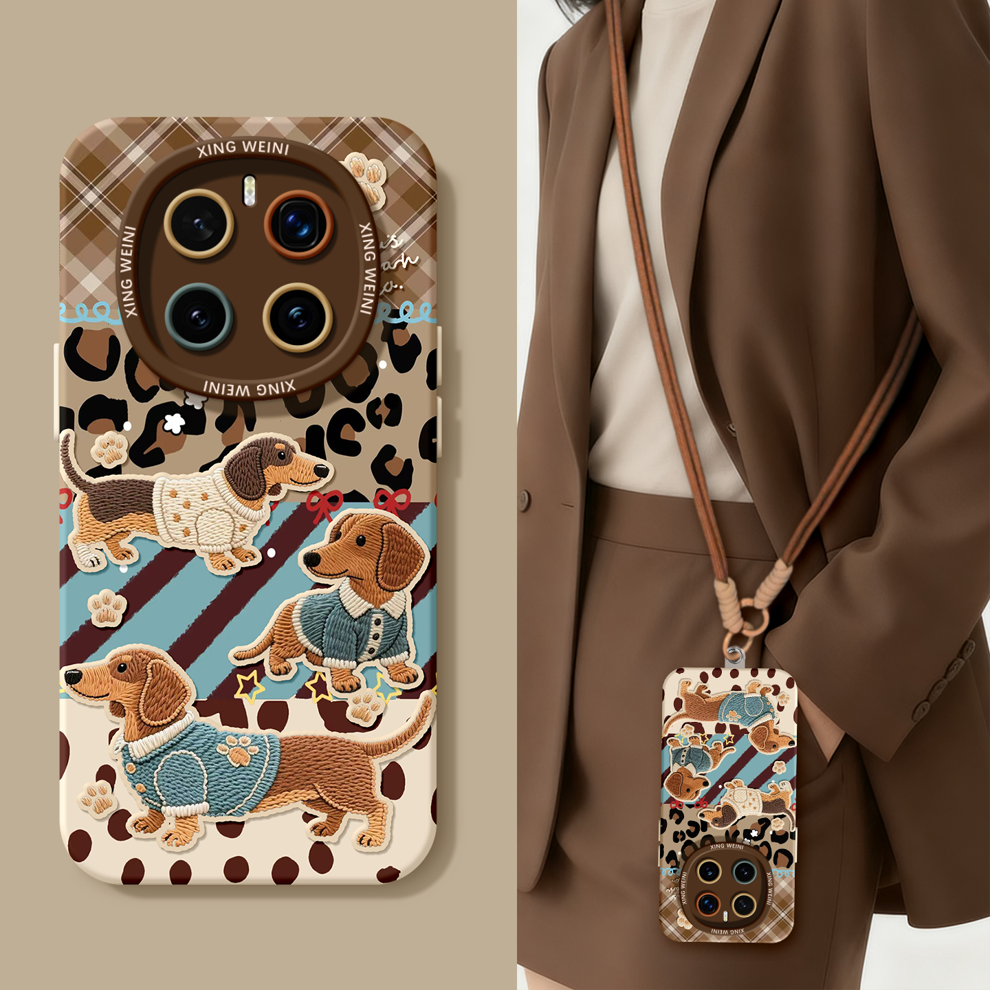 适用荣耀magic8手机壳女magic5保护套新款magic6至臻版全包防摔硅胶4por豹纹腊肠狗magic7保时捷3软magic8pro