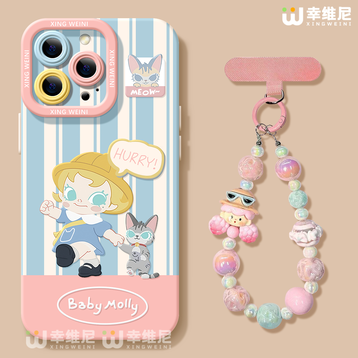 适用苹果17手机壳女款iphone16pro保护套15plus全包14promax防摔11/12/xr软se外8plus硅胶13pro粉色莫莉17Air