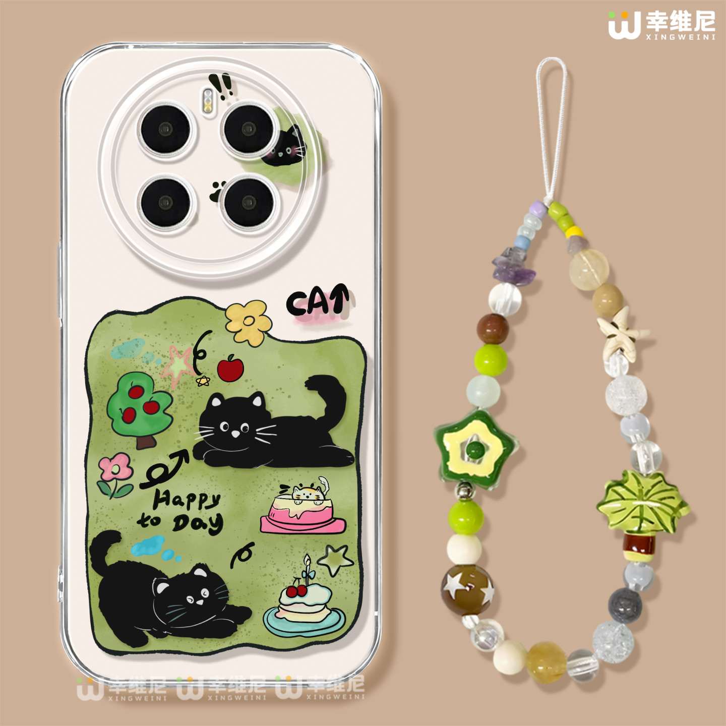 适用荣耀magic8手机壳女款magic5保护套卡通黑猫magi