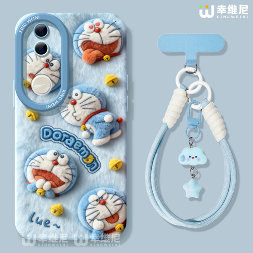 适用vivos50手机壳vivo女s30promini保护套挂绳s18全包s19防摔s16s15s12硅胶s20pro软s17外壳s9蓝胖子s10新款