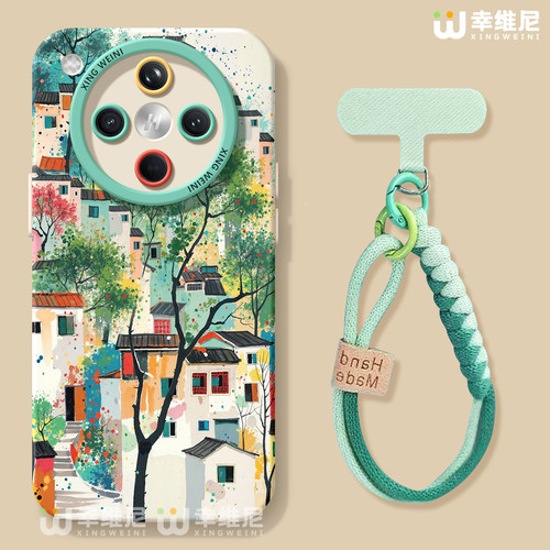 适用oppofindx9手机壳女款findx8spro保护套硅胶x7ultra全包防摔x6por新款x5创意oppo水彩小镇x8ULTRA软x7pro