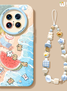 适用华为mate80pro手机壳女款mate60保护套30pro硅胶60pro+全包mate60RS防摔40por软壳meta50e沙滩小狗mate70