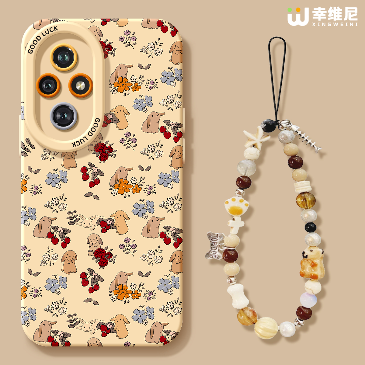 适用荣耀500手机壳女款400pro保护套90gt防摔200/70硅胶全包70pro+可爱300Ultra花朵兔子80pro直屏软外100pro