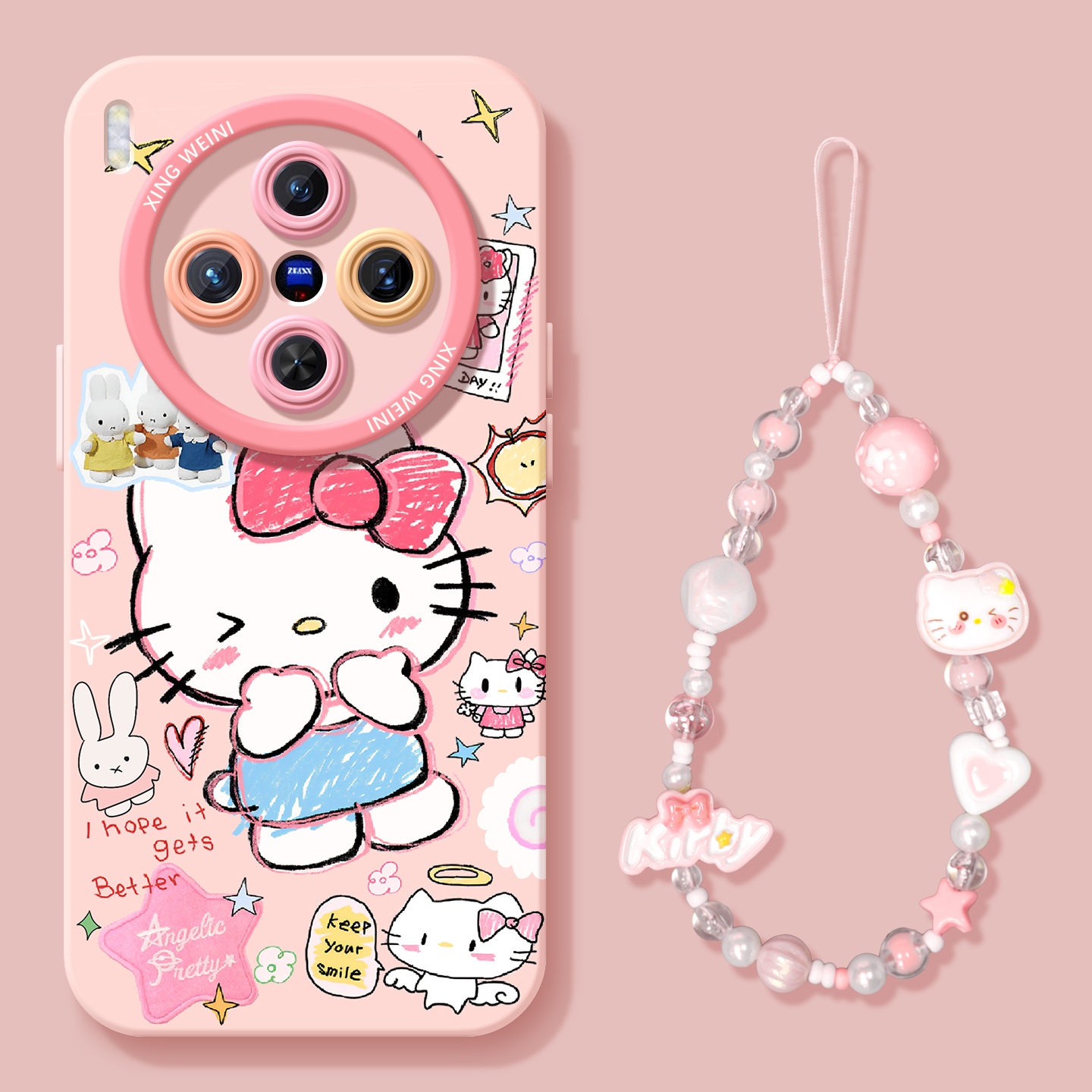 适用vivox300pro手机壳女款x100s保护套x80硅胶x70全包防摔x90pro+新款x200promini可爱kt猫pro+软x60外x300