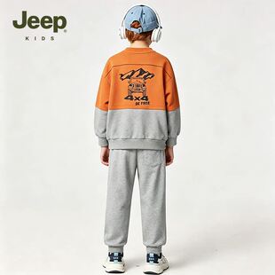 【大潘专享】Jeepkids儿童秋季卫衣套装男女童休闲D363NH1150
