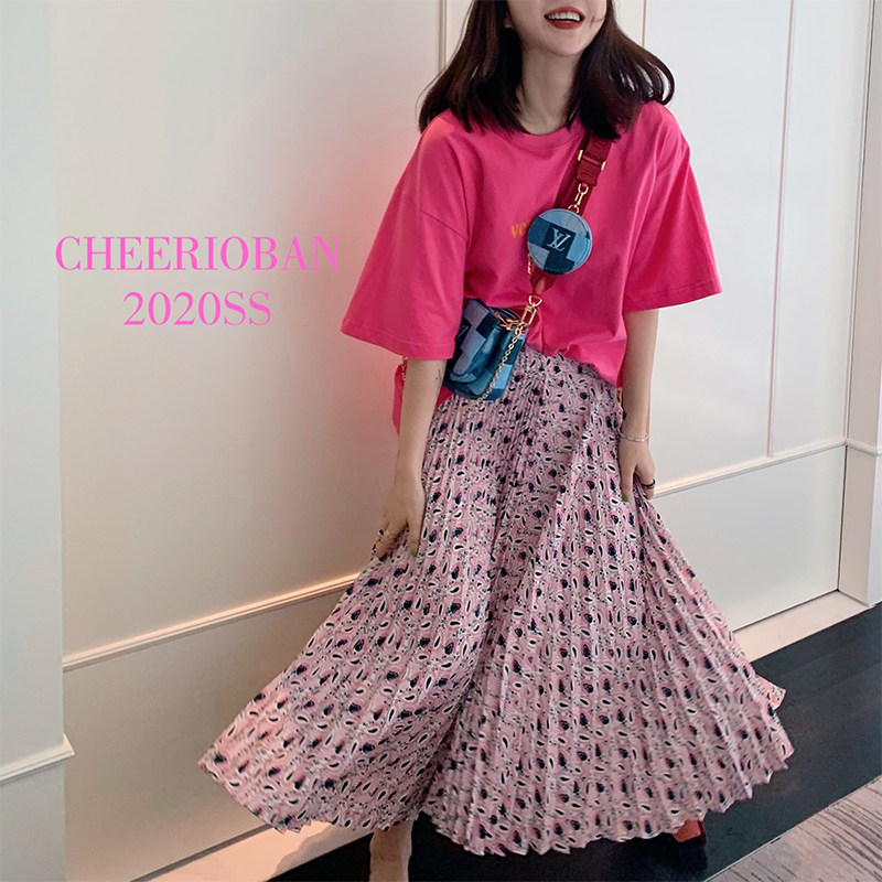 CHEE 2020年春装新款鲜活精致愉悦色彩半身裙女中长款裙子