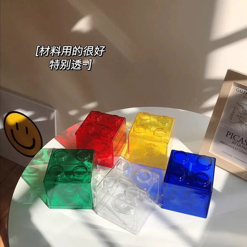 积木透明存钱罐可取可存创意塑料积木硬币储蓄儿童零钱罐礼品礼物