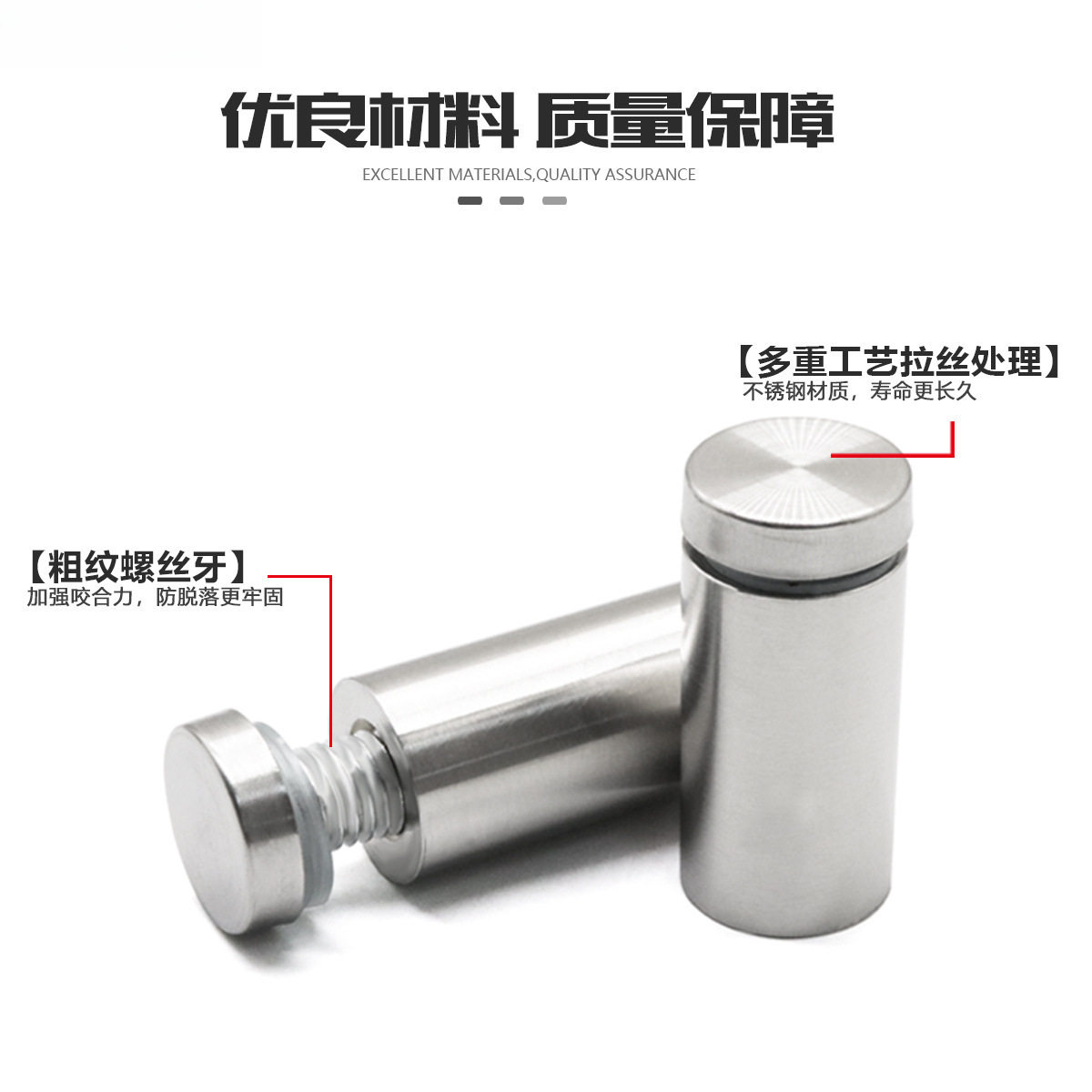 不锈钢镜钉广告装饰玻璃钉镜遮丑亚克力支撑广告牌螺丝固定盖帽