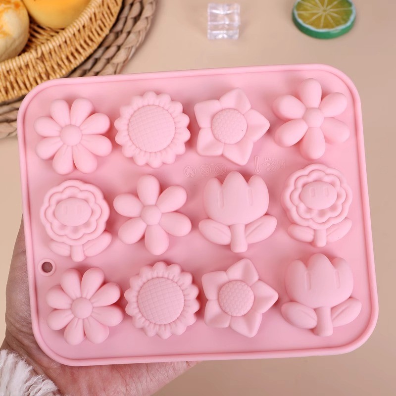 糕模具果冻花朵银杏叶食品级软糖果糖模水果花蜡QQ糖不粘手工玫瑰