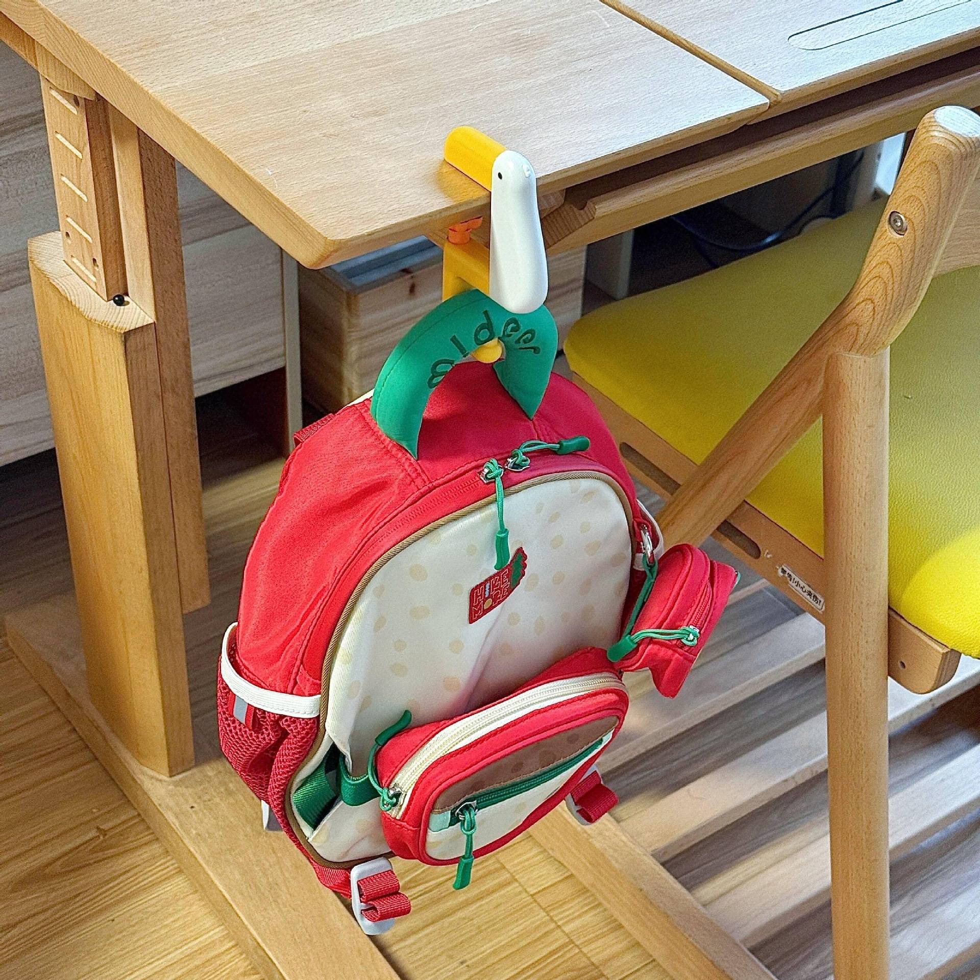 小学生课桌教室免打孔挂包挂钩巨嘴鸟卡通可调节夹边桌面书包小图片