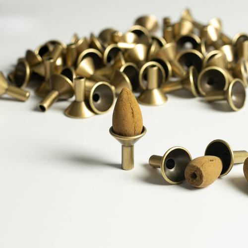 倒流香底座配件锌合金香托锥香架摆件金属香托爆款倒流香配套