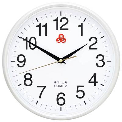 上海三五牌555石英钟电子挂钟客厅家用时尚简约小时钟表静音卧室