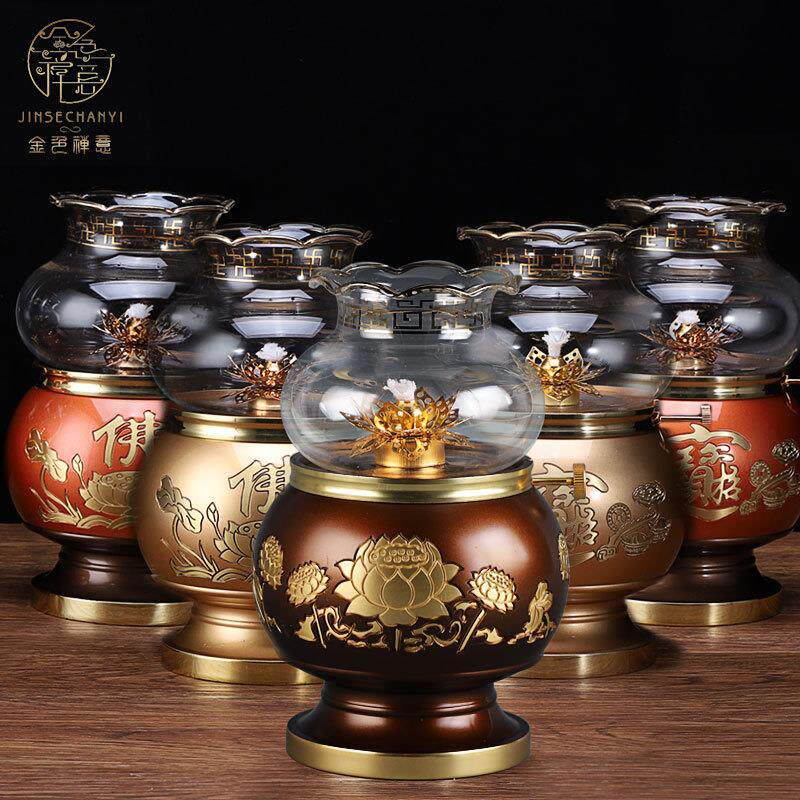 台湾纯铜供佛油灯佛前长明灯供佛灯供灯家用酥油灯座财神供灯佛灯
