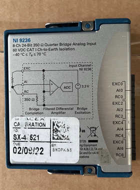 {议价}NI 9236 8通道24位350Ω四分之一桥模拟输入模块，