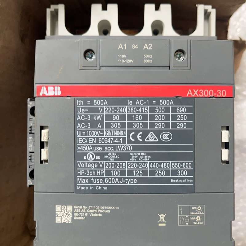 议价：ABB交流接触器AX300-30，500A大功率，220-2