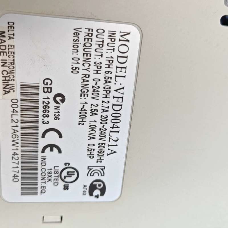 议价：台达变频器VFD004L21A，输入电压200-240V，输