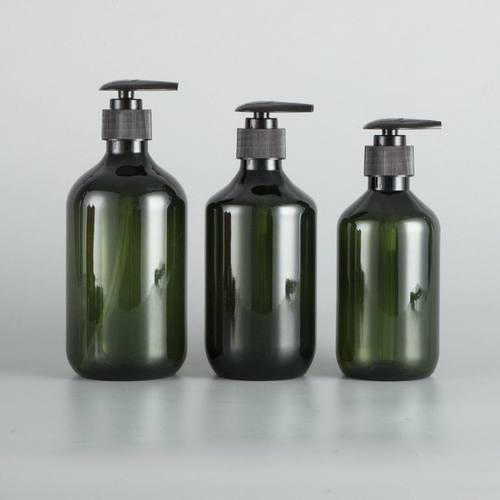 波士顿300ml500ML圆肩长颈配心形泵沐浴露瓶乳液洗护洗发水分装