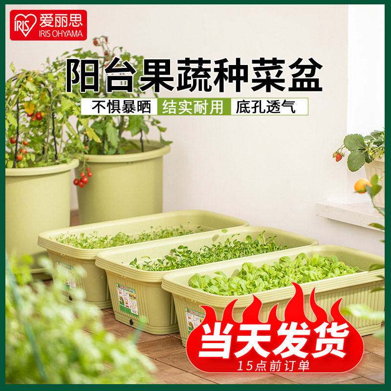 爱丽思长方形种植盆阳台种植蔬菜菜盆草莓盆栽专用加仑花盆爱丽丝