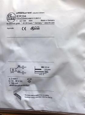 IER204 电感式传感器 IEB2002BARKG/AM/SC/3,0M/2LED德国易福报价