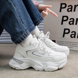 Warrior/回力女鞋2025新款秋季休闲鞋学生厚底5.5cm增高老爹鞋女